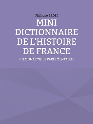 cover image of MINI DICTIONNAIRE DE L'HISTOIRE DE FRANCE